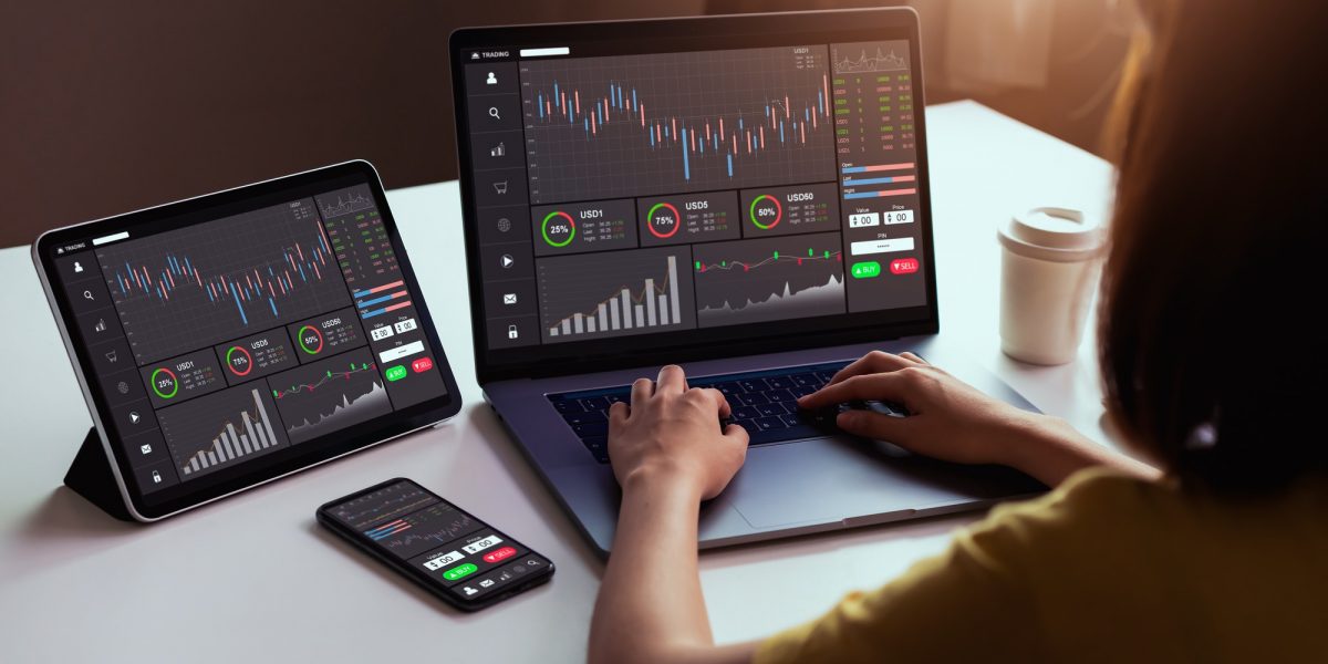 Stock exchange market concept